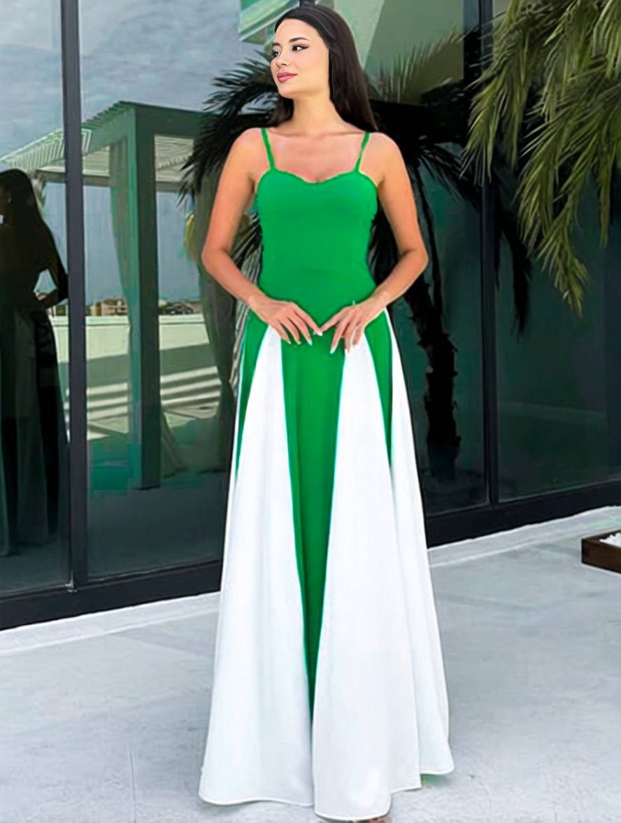 Heidi-Mode | Lange Figurbewusste Kleid Rückenfrei mit Feinen Trägern Ohne Ärmel Damen Elegant Lässig Abend Ball Abschlussball