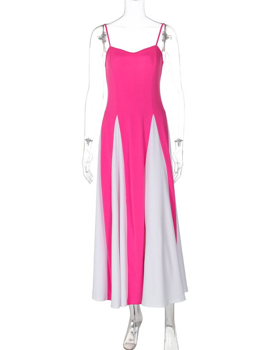 Heidi-Mode | Lange Figurbewusste Kleid Rückenfrei mit Feinen Trägern Ohne Ärmel Damen Elegant Lässig Abend Ball Abschlussball