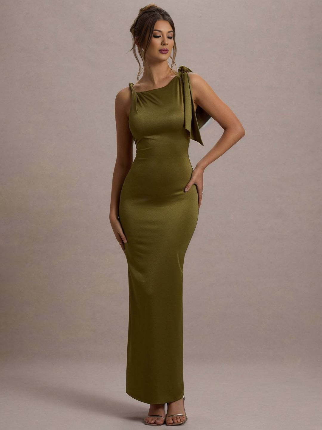 Heidi-Mode | Langärmeliges Ärmelloses Eng Anliegendes Kleid Damen mit Knopfdetails An Den Schultern für Einen Eleganten Abend