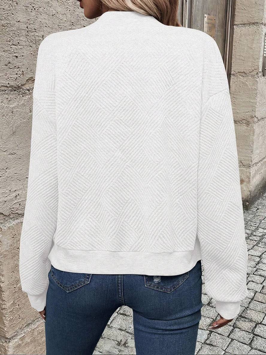 Heidi-Mode | Unifarbene Bomberjacke Rundkragen Baseballkragen Lange Ärmel Reißverschluss Damen Lässige Mode Herbstjacke