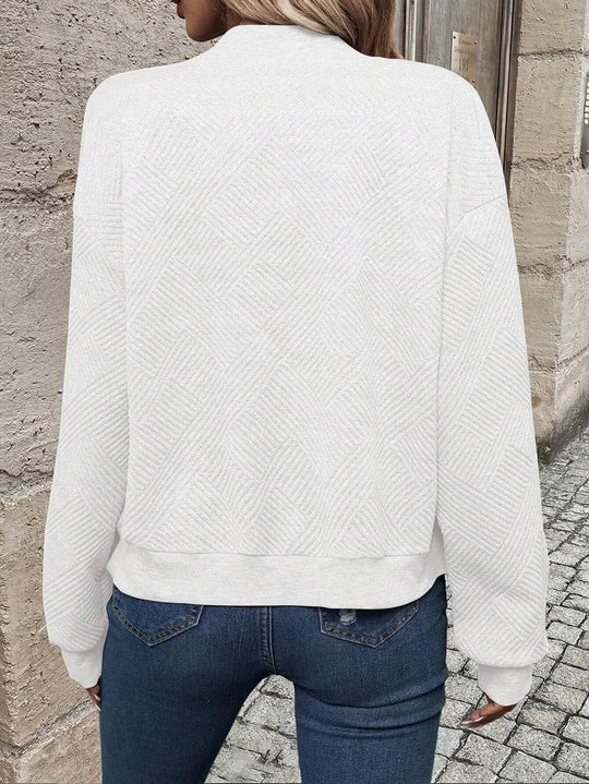 Heidi-Mode | Unifarbene Bomberjacke Rundkragen Baseballkragen Lange Ärmel Reißverschluss Damen Lässige Mode Herbstjacke