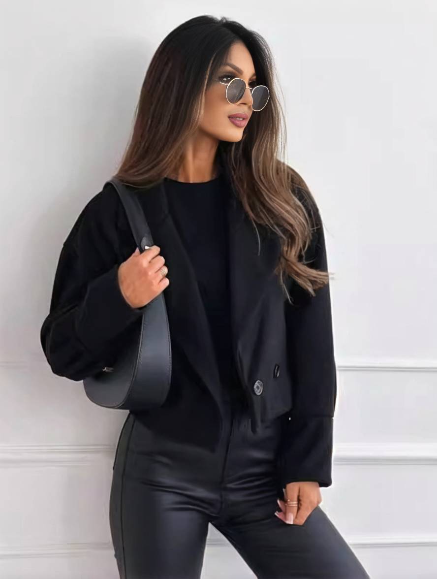 Heidi-Mode | Einfarbige Jacke mit Knöpfen, Bischofsleinen, Damen, Elegant, Leger, Mode, Freizeit, Mantel