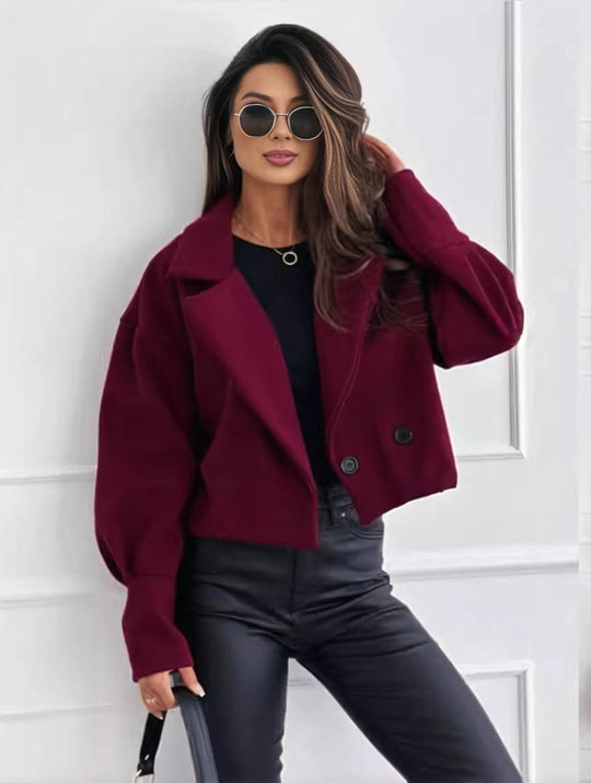 Heidi-Mode | Einfarbige Jacke mit Knöpfen, Bischofsleinen, Damen, Elegant, Leger, Mode, Freizeit, Mantel