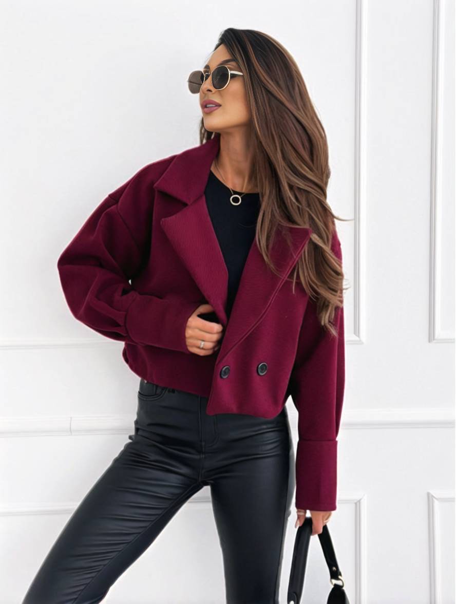 Heidi-Mode | Einfarbige Jacke mit Knöpfen, Bischofsleinen, Damen, Elegant, Leger, Mode, Freizeit, Mantel