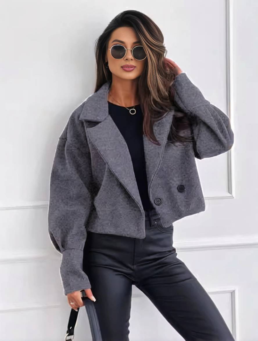 Heidi-Mode | Einfarbige Jacke mit Knöpfen, Bischofsleinen, Damen, Elegant, Leger, Mode, Freizeit, Mantel