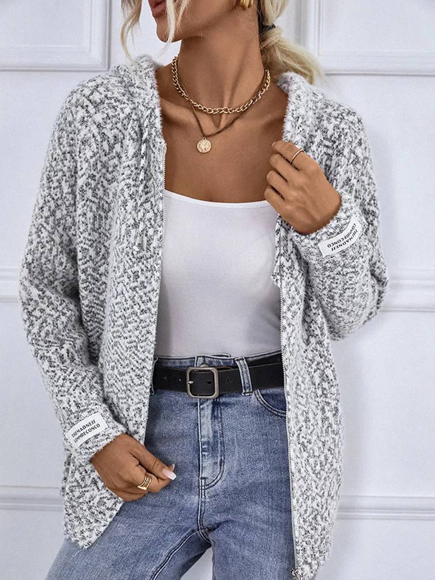 Heidi-Mode | Hoodie-Cardigans mit Reißverschluss Langarm Frauen Lässig Lockere Jacke