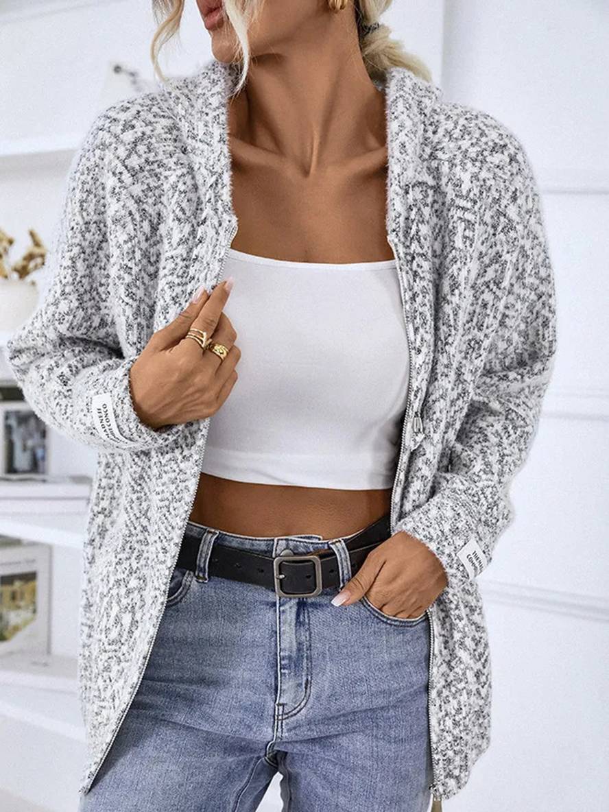 Heidi-Mode | Hoodie-Cardigans mit Reißverschluss Langarm Frauen Lässig Lockere Jacke
