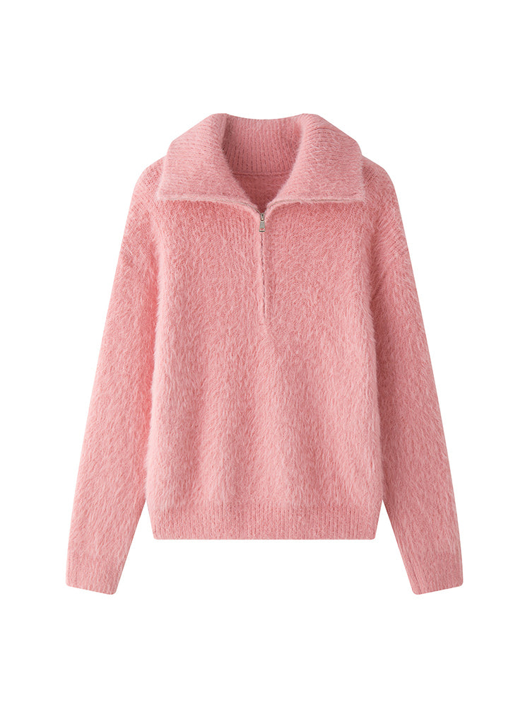 Heidi-Mode | Flauschiger Pullover mit Reißverschluss