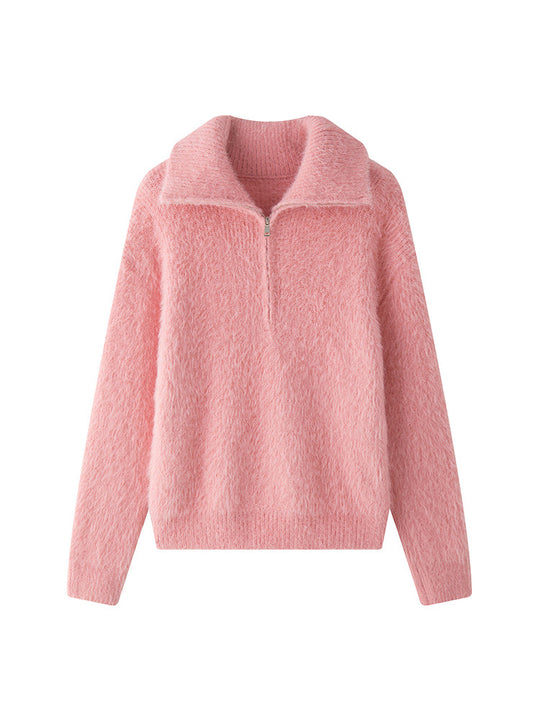 Heidi-Mode | Flauschiger Pullover mit Reißverschluss