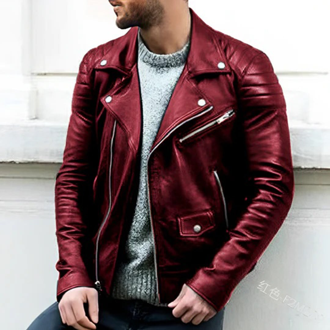 Leder-Bikerjacke für Herren