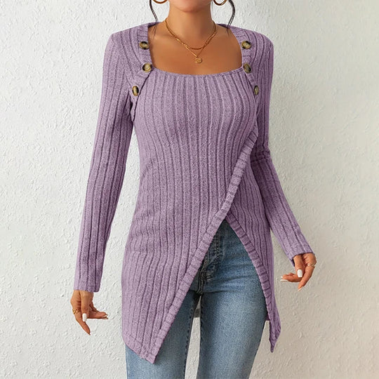 Asymmetrischer gerippter Cardigan