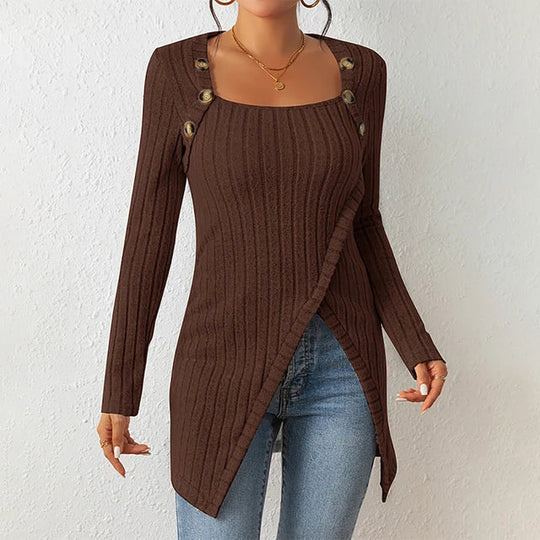 Asymmetrischer gerippter Cardigan