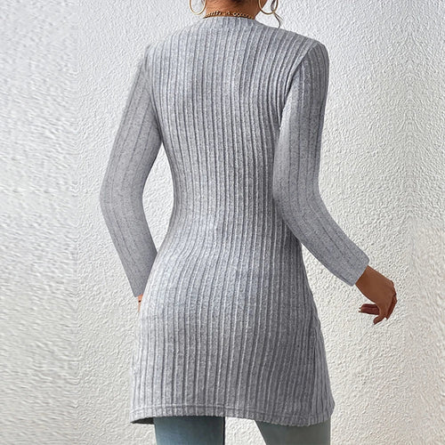 Asymmetrischer gerippter Cardigan