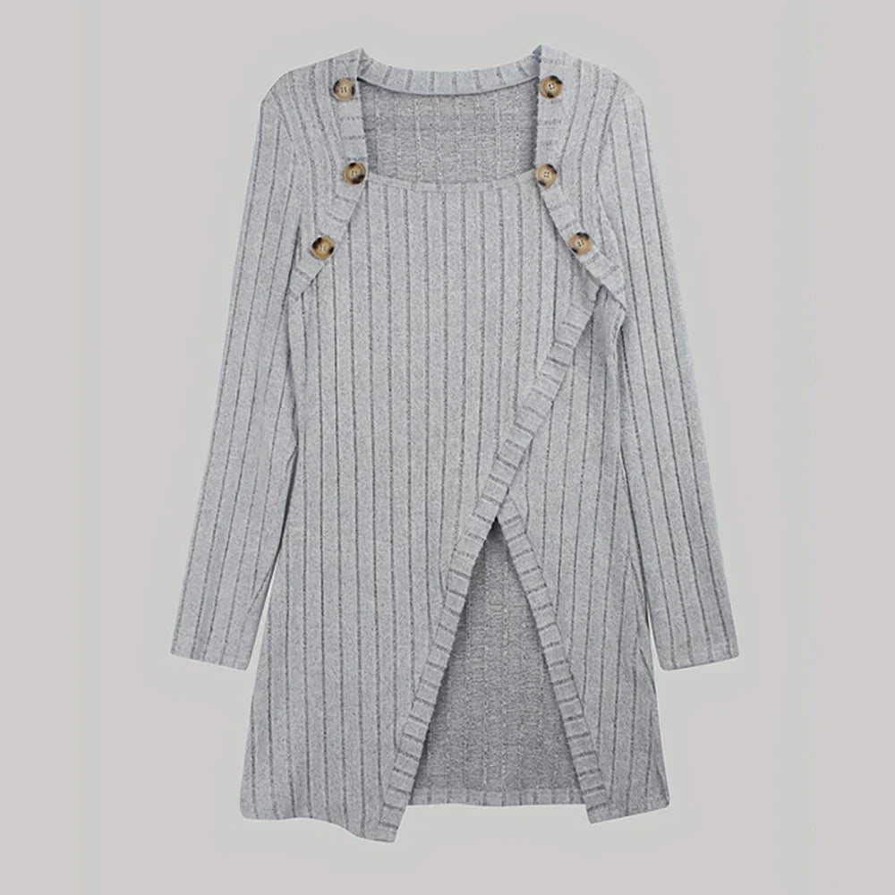 Asymmetrischer gerippter Cardigan