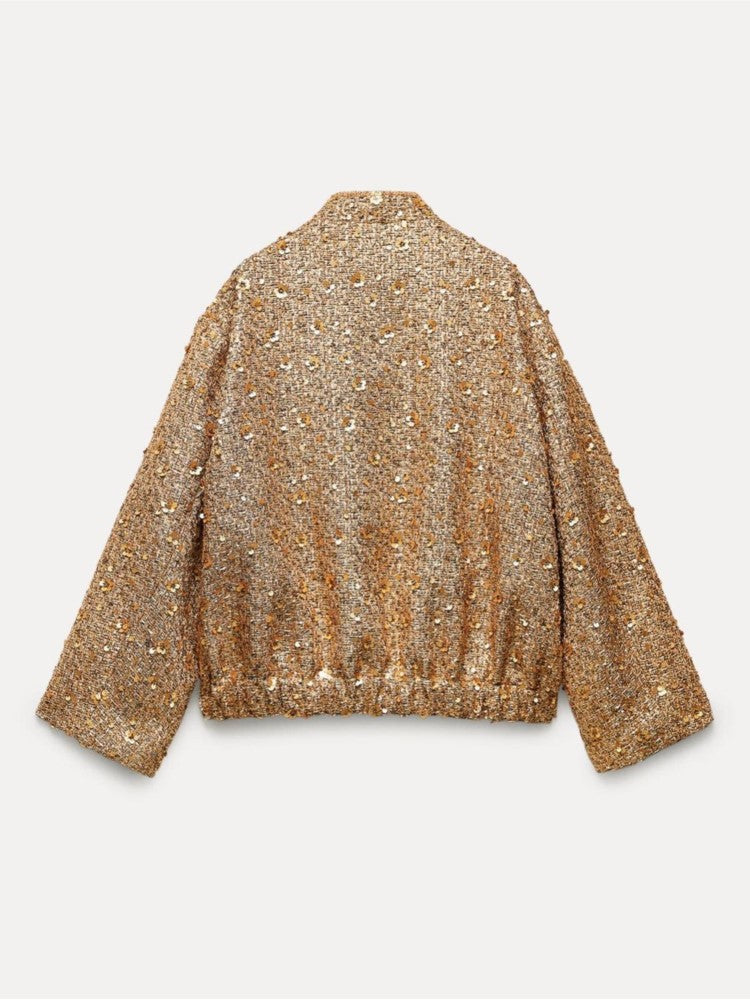 Elegante Blazer verziert mit goldenen Glitzer für Damen