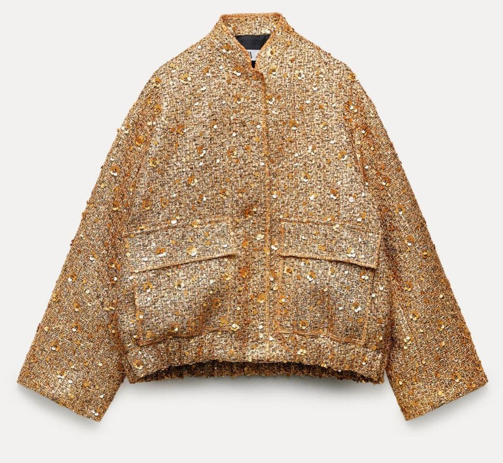 Elegante Blazer verziert mit goldenen Glitzer für Damen