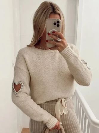 Heidi-Mode | Fashion Liebe Herz Ausgeschnitten Pullover