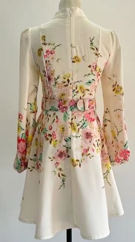 Bedrucktes Minikleid mit Knopfleiste