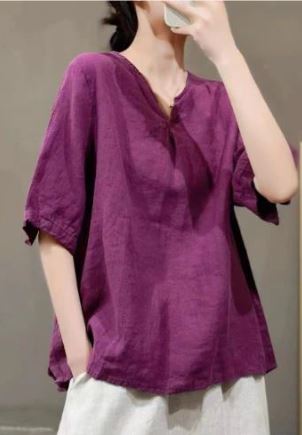 Heidi-Mode | V-Ausschnitt Bluse aus Baumwolle