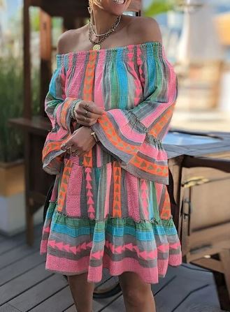 Heidi | Boho-Kleid mit ausgestellten Ärmeln