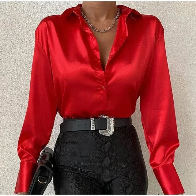 Heidi-Mode | Schicke orange Seidenbluse