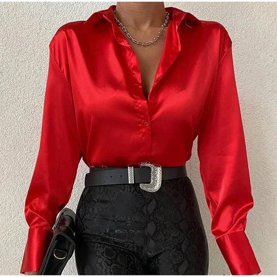 Heidi-Mode | Schicke orange Seidenbluse