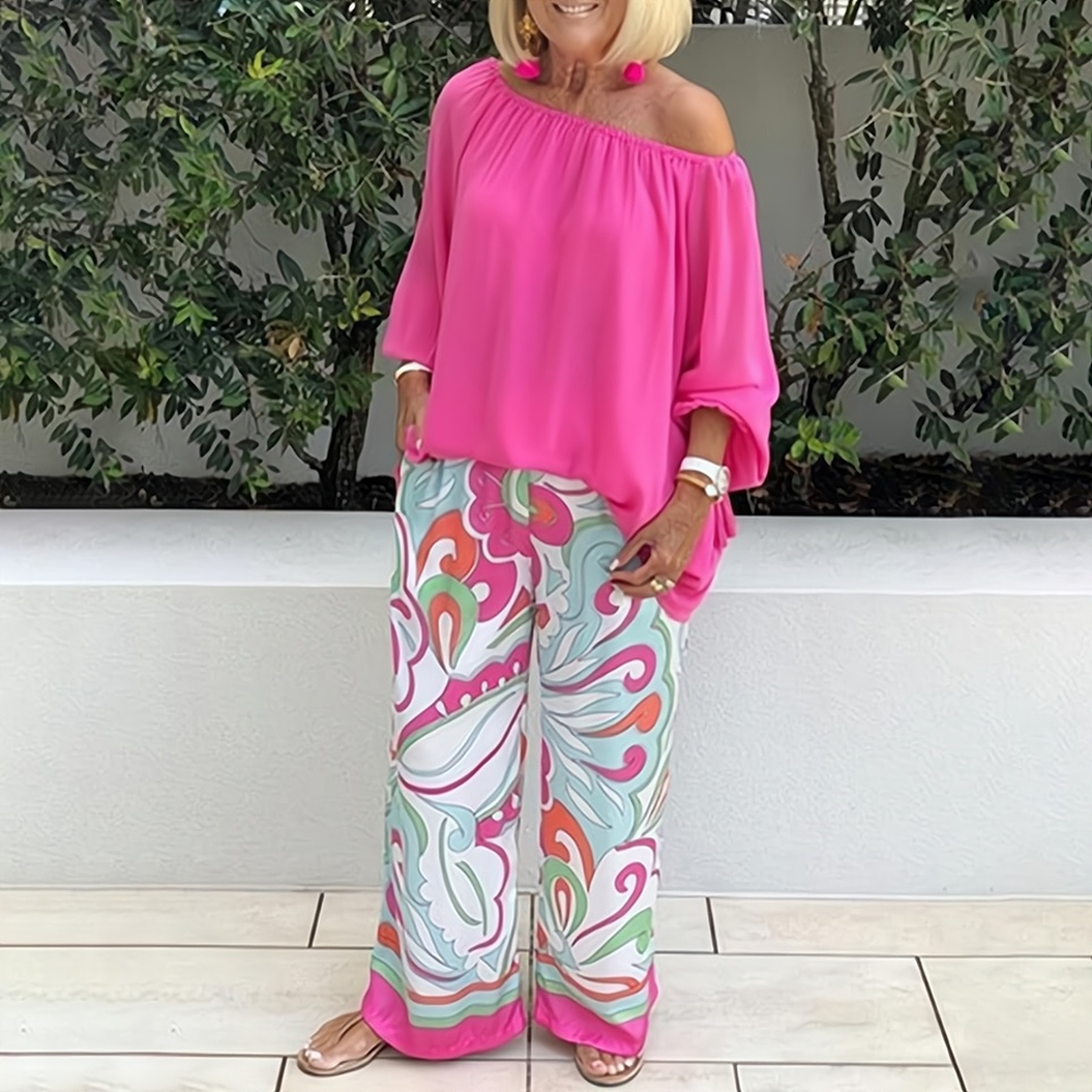 Heidi-Mode | Off Shoulder Shirt und Hosen Set