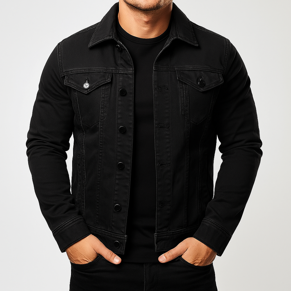 Heidi-Mode | Herren Freizeit Einfarbige Jeansjacke