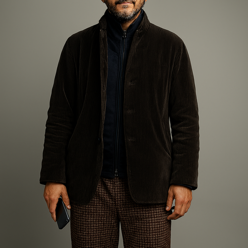 Heidi-Mode | Retro Lässige Einfarbige Herrenjacke