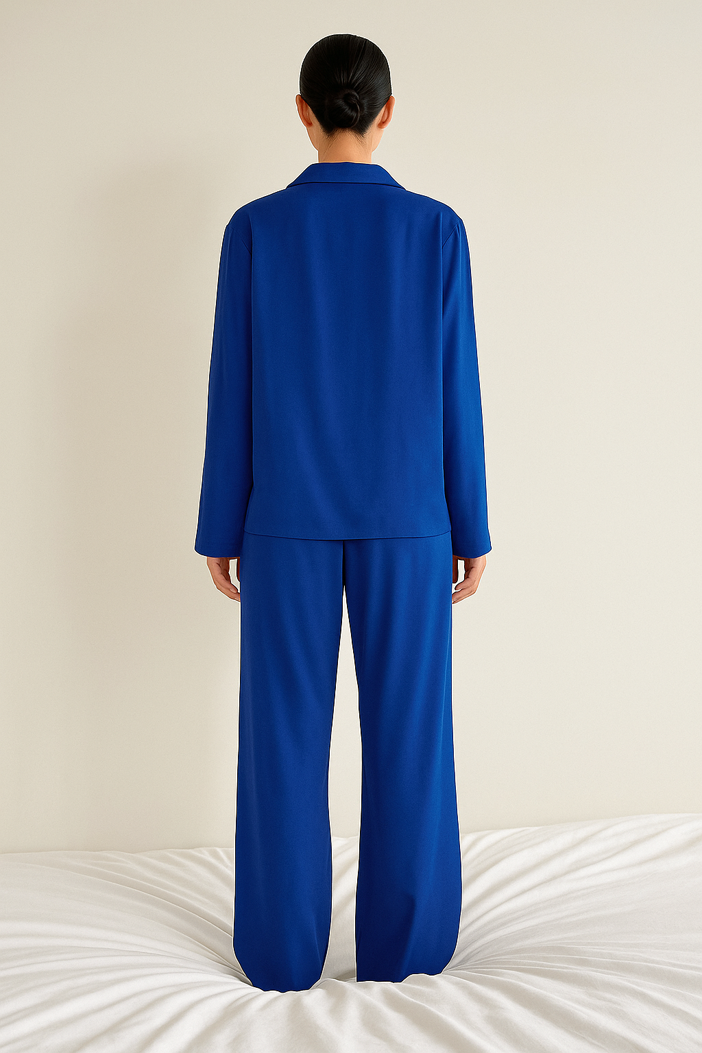 Heidi-Mode | Satin PyjamA-Satz mit Weitem Hose