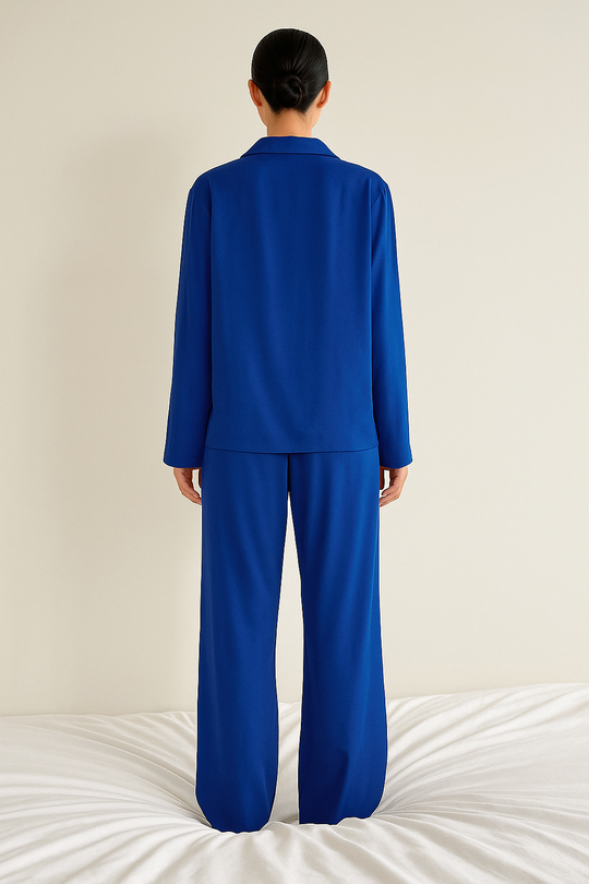 Heidi-Mode | Satin PyjamA-Satz mit Weitem Hose