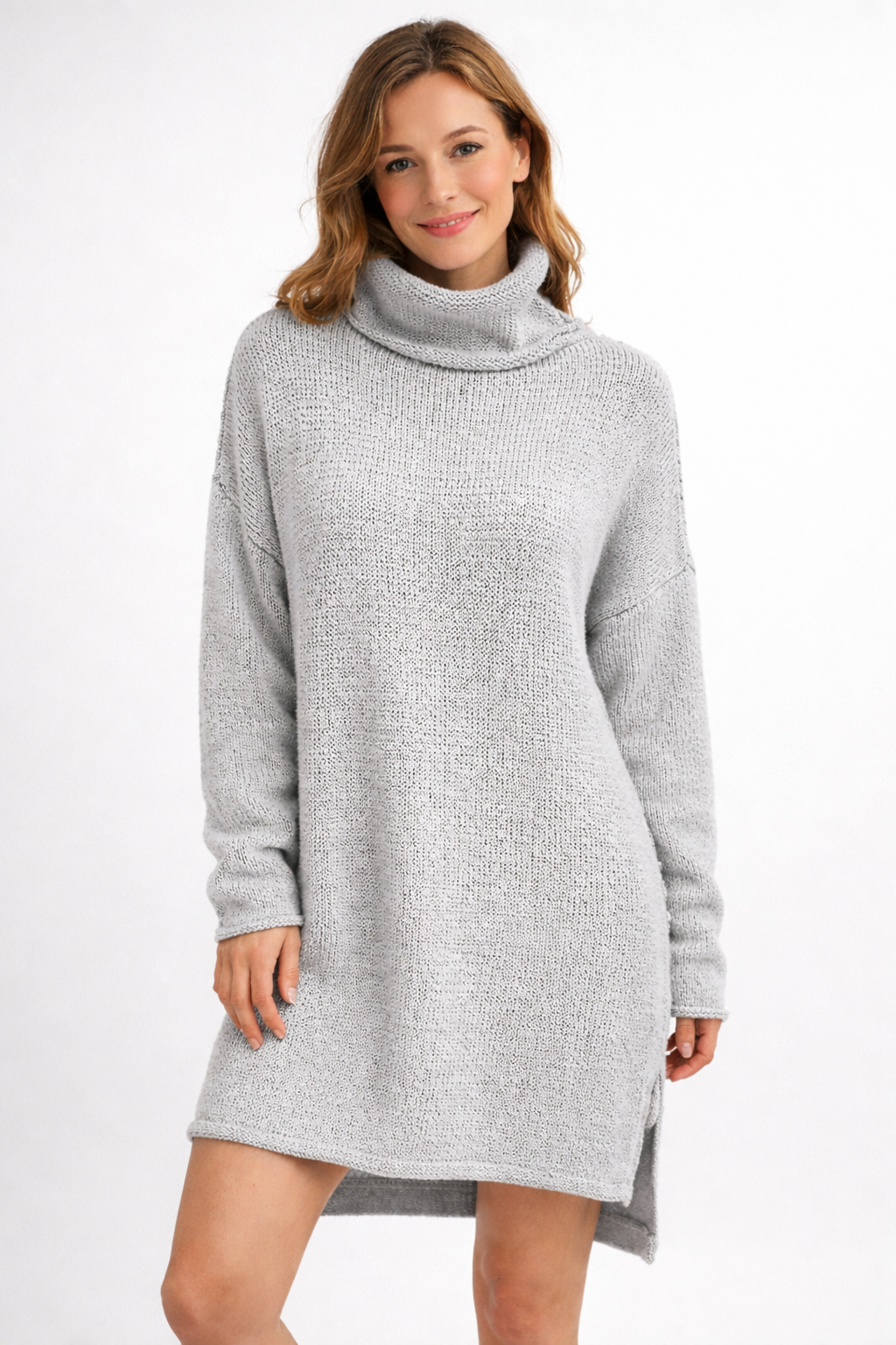 Langer Strickpullover