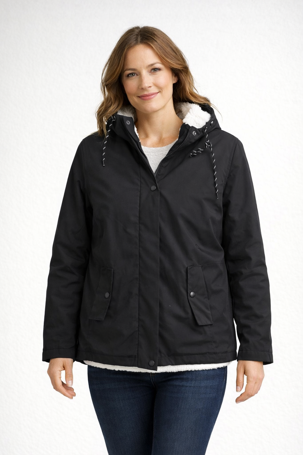 Heidi-Mode | Damen Winterjacke mit Kapuze und Fleecefutter