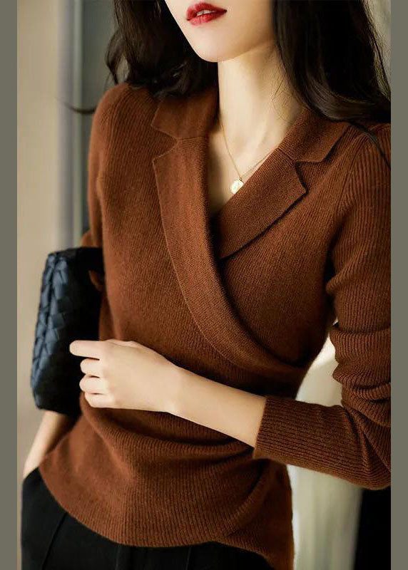 Heidi-Mode - Schlank geschnittener Peter Pan Kragen Pullover