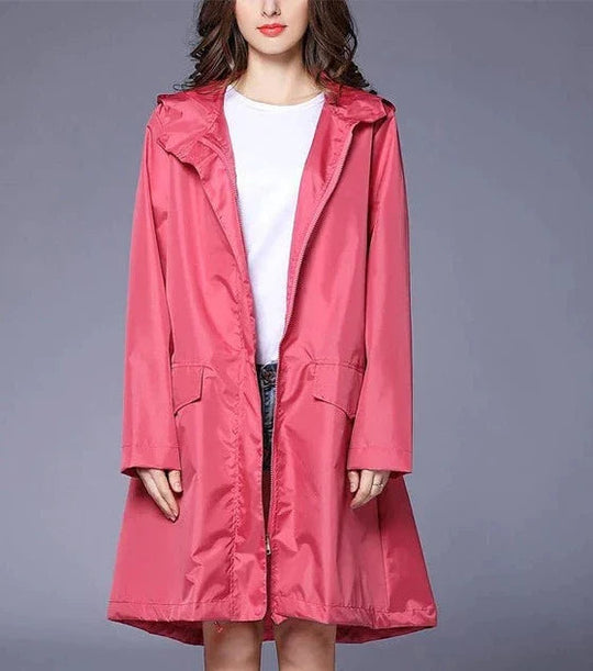 Heidi-Mode | Lässiger Reißverschluss-Regenmantel mit Tasche - Ideal für Herbst/Winter