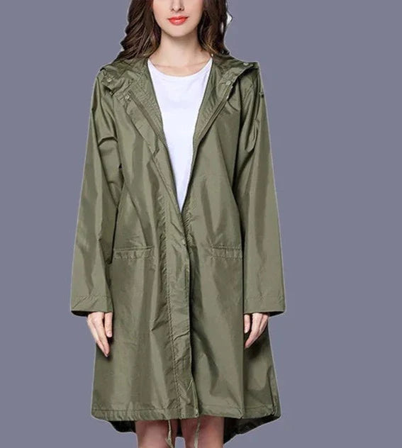 Heidi-Mode | Lässiger Reißverschluss-Regenmantel mit Tasche - Ideal für Herbst/Winter