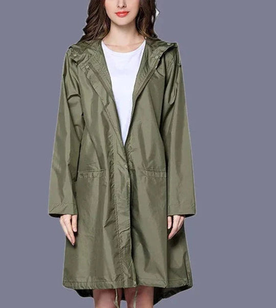 Heidi-Mode | Lässiger Reißverschluss-Regenmantel mit Tasche - Ideal für Herbst/Winter