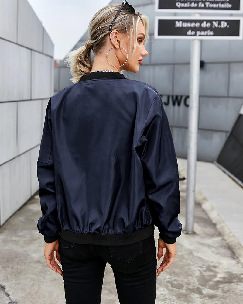 Heidi-Mode | Klassische Bomberjacke mit Taschen für Frauen