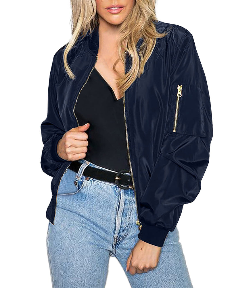 Heidi-Mode | Klassische Bomberjacke mit Taschen für Frauen