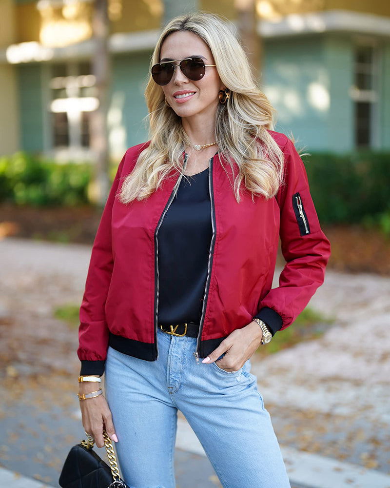 Heidi-Mode | Klassische Bomberjacke mit Taschen für Frauen