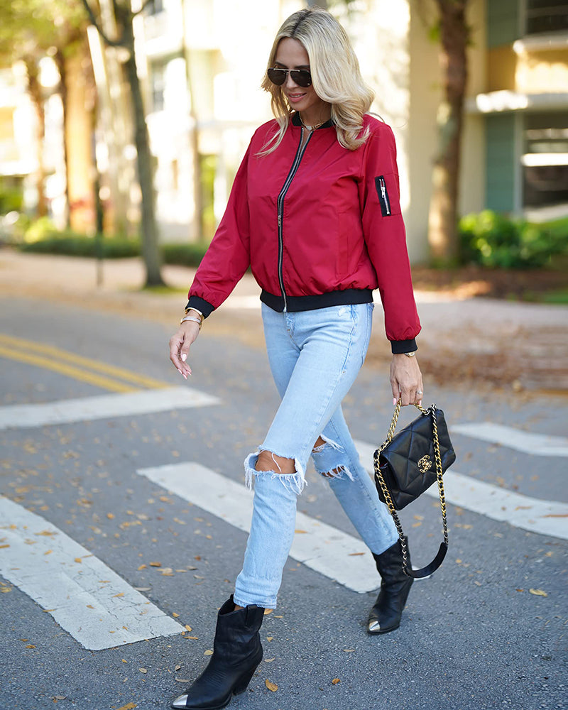 Heidi-Mode | Klassische Bomberjacke mit Taschen für Frauen