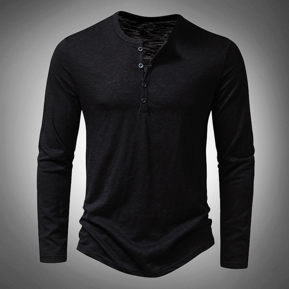 Henley-Shirt mit langen Ärmeln