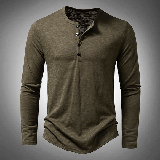 Henley-Shirt mit langen Ärmeln