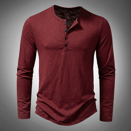 Henley-Shirt mit langen Ärmeln