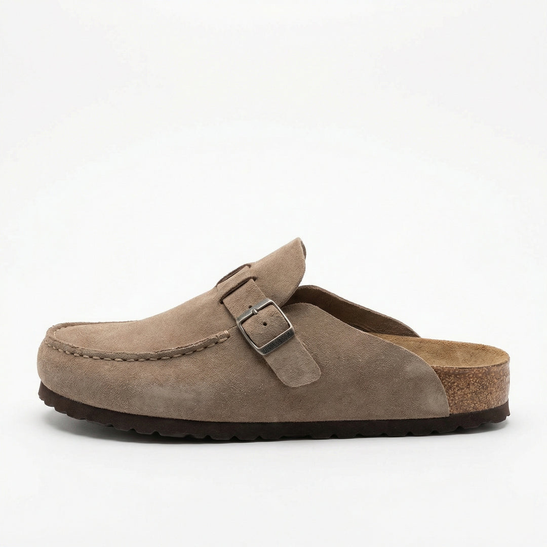 Clogs - Damen Retro Wildleder Slip-On Mule Heidi Mode