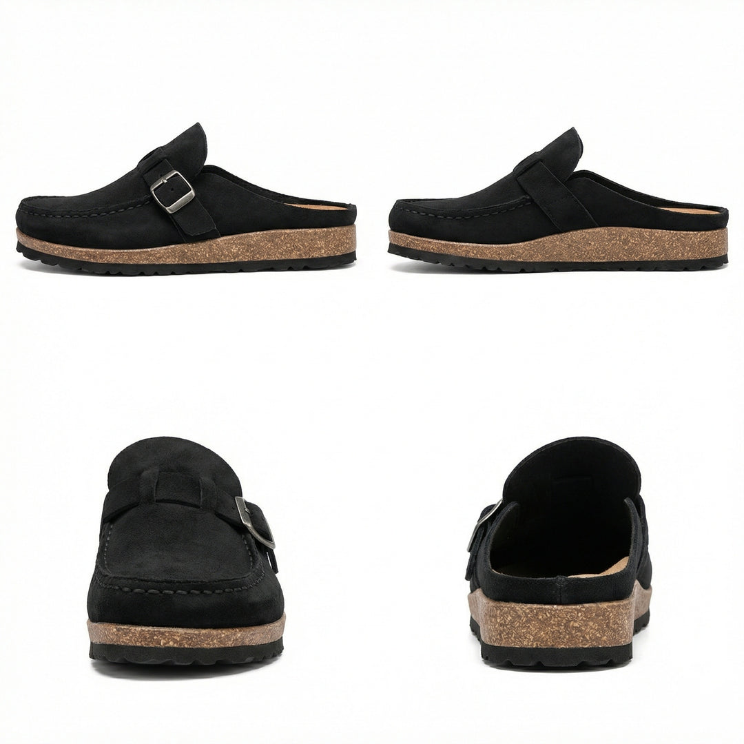 Clogs - Damen Retro Wildleder Slip-On Mule Heidi Mode