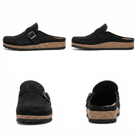 Clogs - Damen Retro Wildleder Slip-On Mule Heidi Mode