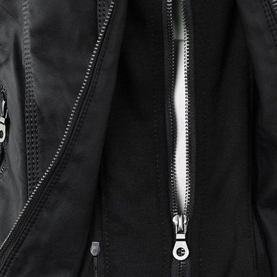Heidi-Mode | Wetterfester Damen Lederjacke Mit Kapuze