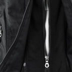 Damen Bikerjacke aus Kunstleder mit Kapuze | Große Größen (L–3XL)