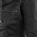 Damen Bikerjacke aus Kunstleder mit Kapuze | Große Größen (L–3XL)